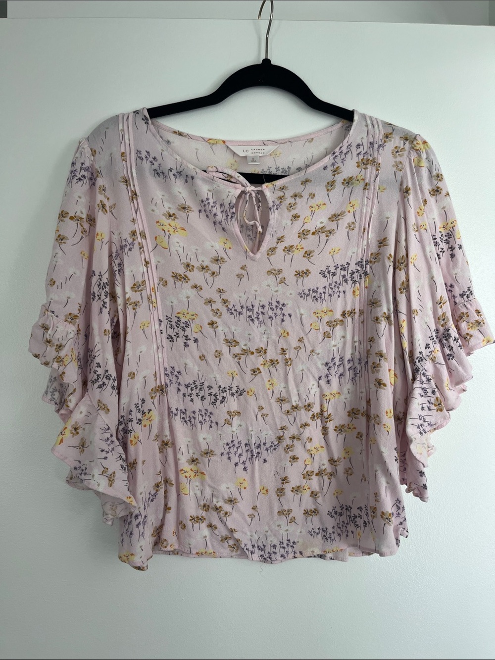 Lauren Conrad pink floral blouse